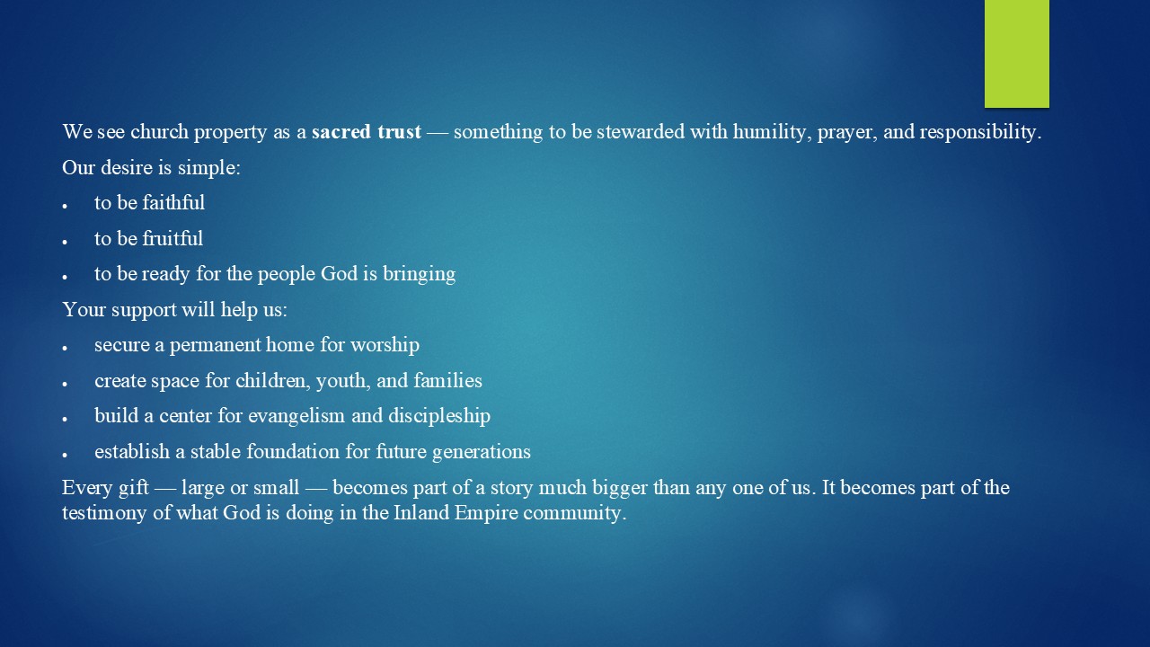 Sacred Trust - Our Desire and Your Support